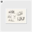 アートポストカード-Studies of Cattle - ジョン シンガー サージェント Postcard.