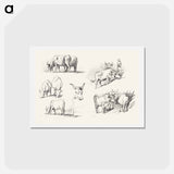 アートポストカード-Studies of Cattle - ジョン シンガー サージェント Postcard.