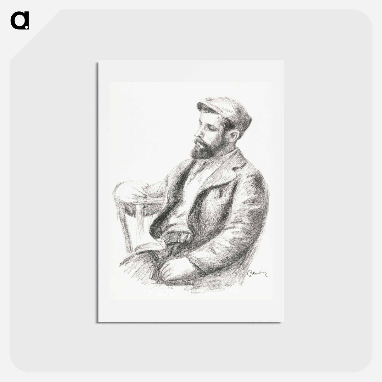 アートポストカード-Portrait of Louis Valtat - ピエール オーギュスト ルノワール Postcard.