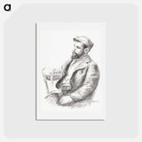 アートポストカード-Portrait of Louis Valtat - ピエール オーギュスト ルノワール Postcard.