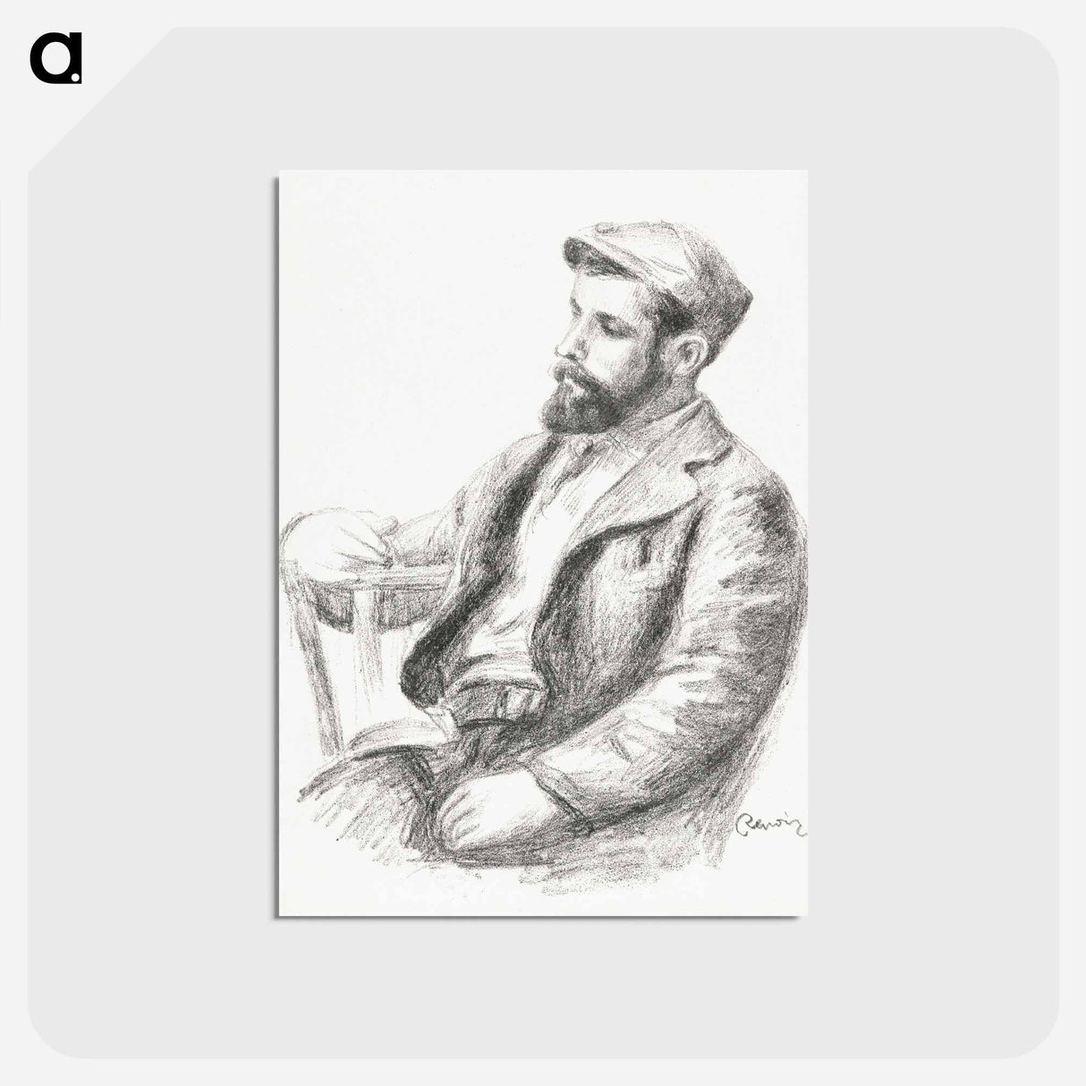 アートポストカード-Portrait of Louis Valtat - ピエール オーギュスト ルノワール Postcard.