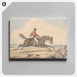 アートパネル-Foxhunting: Rider Approaching a Fence by a Pond, Hound Swimming Through
 - イェール大学アートギャラリー Canvas.