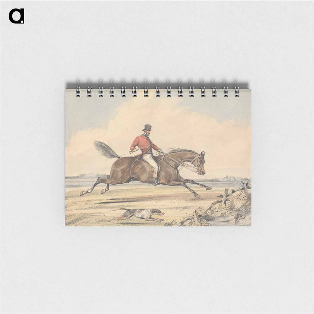 アートメモ帳-Foxhunting: Rider Approaching a Fence by a Pond, Hound Swimming Through
 - イェール大学アートギャラリー Memo.