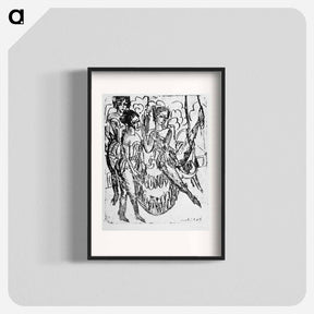 アートポスター-Three Acrobats at the Rings - エルンスト ルートヴィヒ キルヒナー Poster.