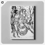 アートパネル-Three Acrobats at the Rings - エルンスト ルートヴィヒ キルヒナー Canvas.