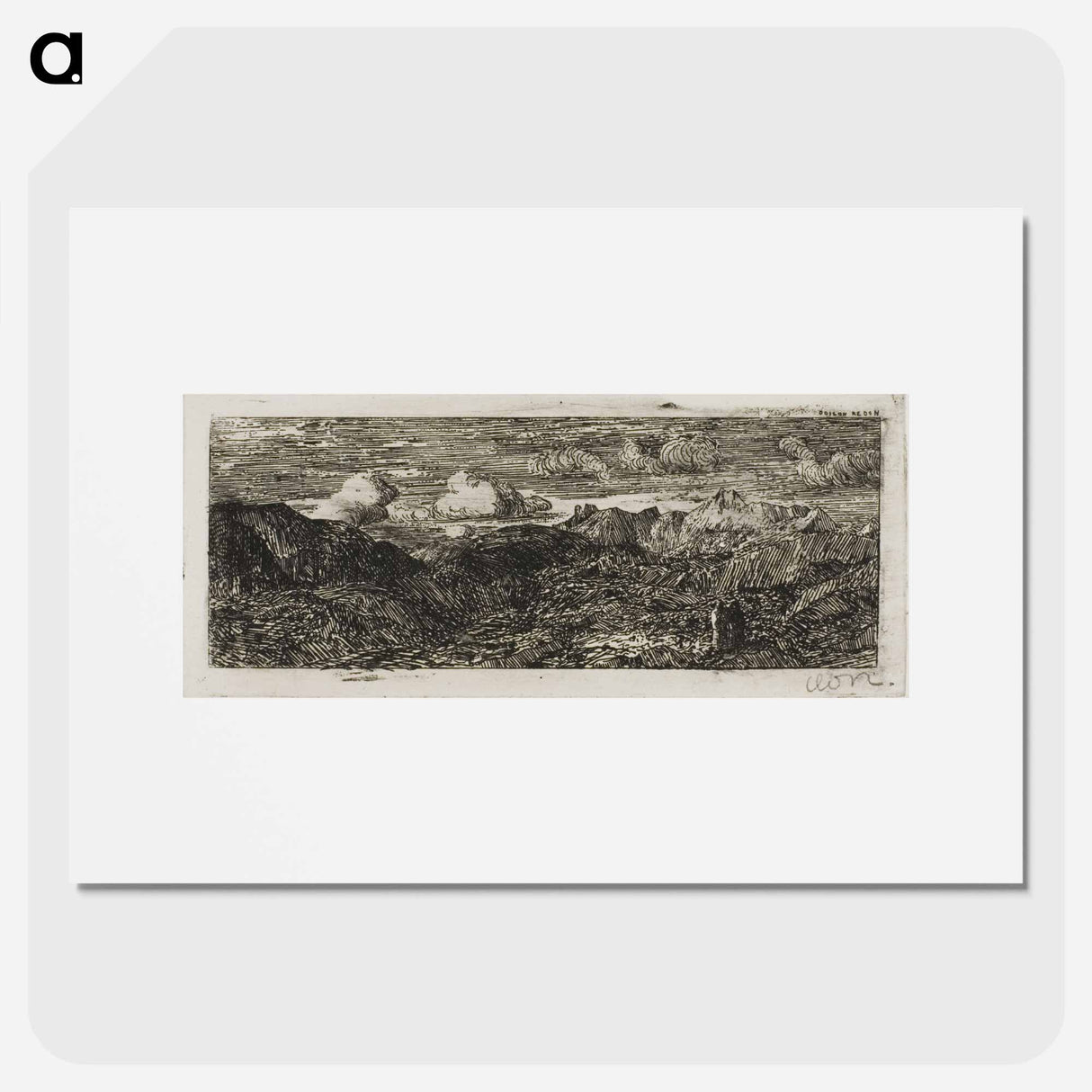 Mountain Landscape - オディロン ルドン Poster.