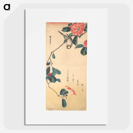 アートポスター-Camellia and Bullfinch
 - 歌川 広重 Poster.