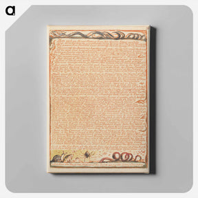 アートパネル-Jerusalem, Plate 98, "Then each an Arrow flaming...." - ウィリアム ブレイク Canvas.