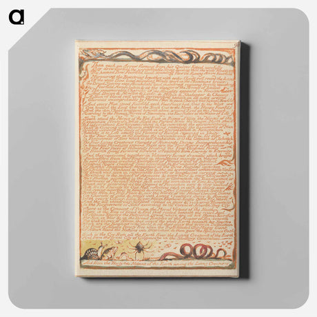 アートパネル-Jerusalem, Plate 98, "Then each an Arrow flaming...." - ウィリアム ブレイク Canvas.