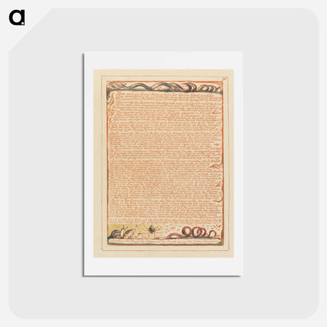 アートポストカード-Jerusalem, Plate 98, "Then each an Arrow flaming...." - ウィリアム ブレイク Postcard.