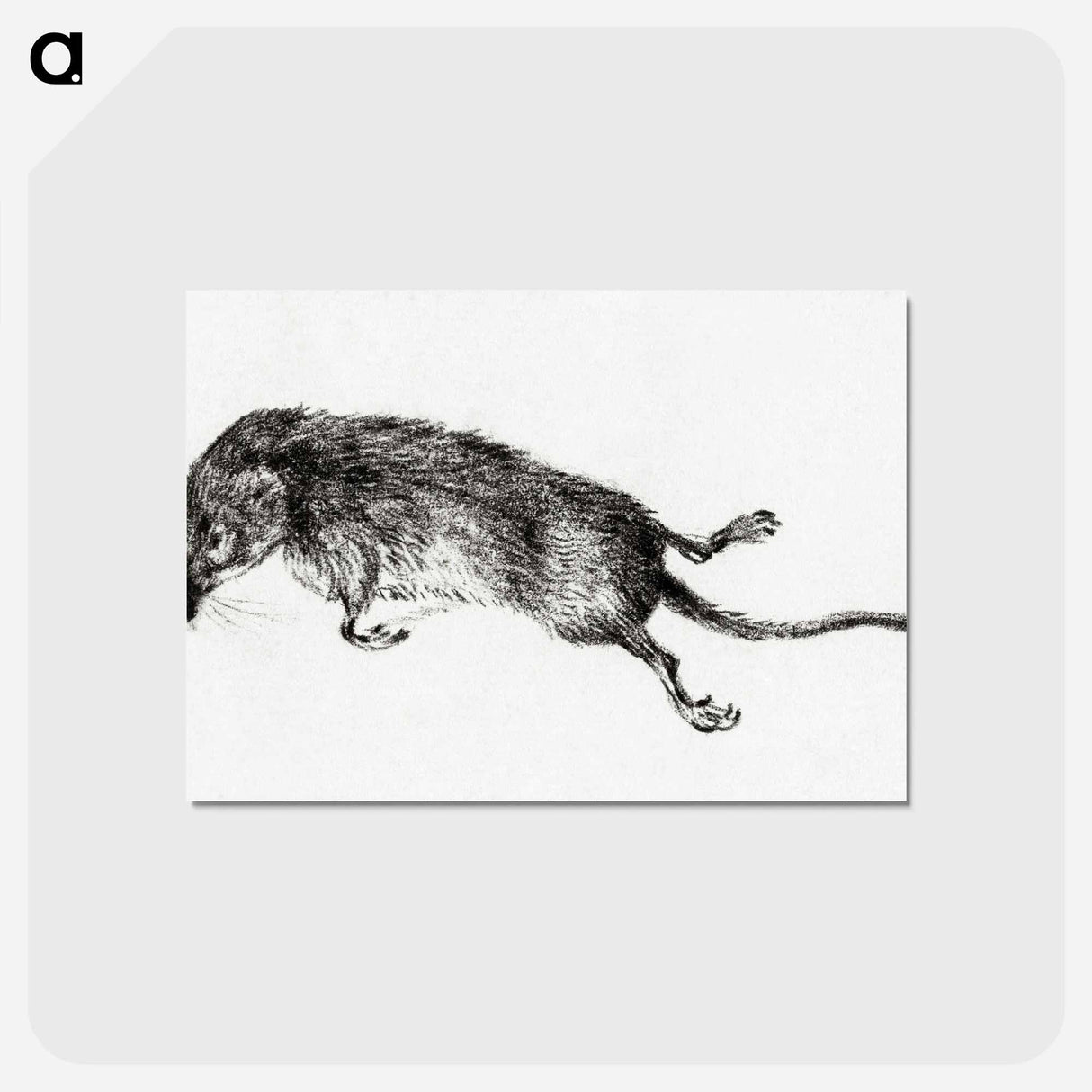 アートポストカード-Death mouse - ジャン ベルナール Postcard.