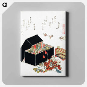 アートパネル-Hokusai's Vintage Japanese jewelry box - 葛飾 北斎 Canvas.