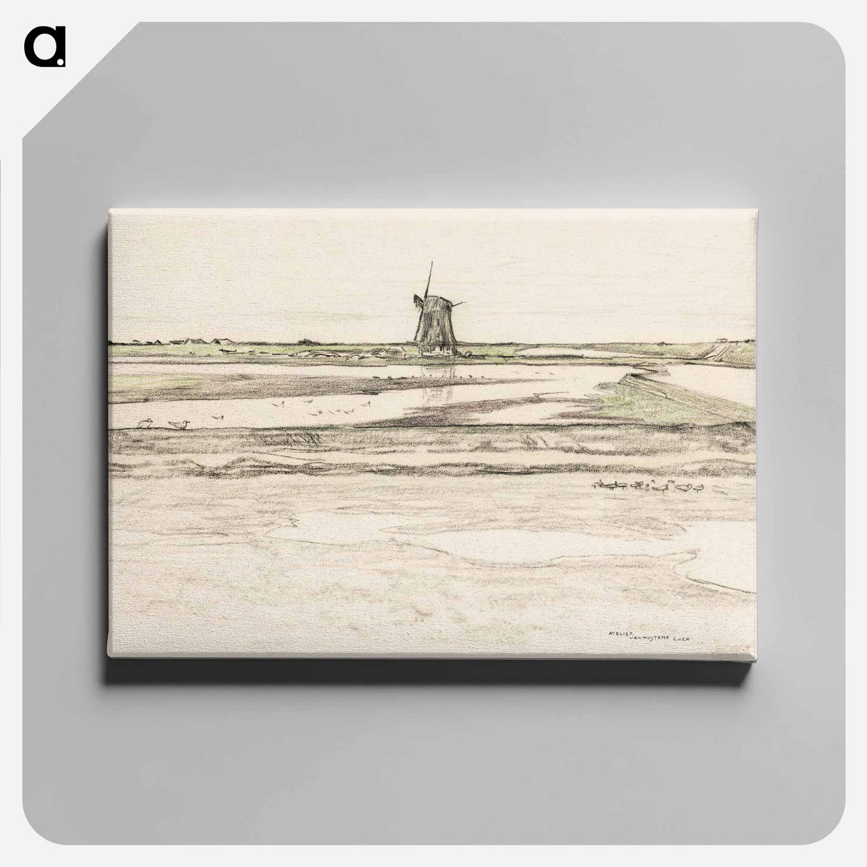 Landschap met poldermolen Het Noorden in polder Het Noorden op Texel - テオ ヴァン ホイテマ Canvas.