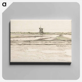アートパネル-Landschap met poldermolen Het Noorden in polder Het Noorden op Texel - テオ ヴァン ホイテマ Canvas.