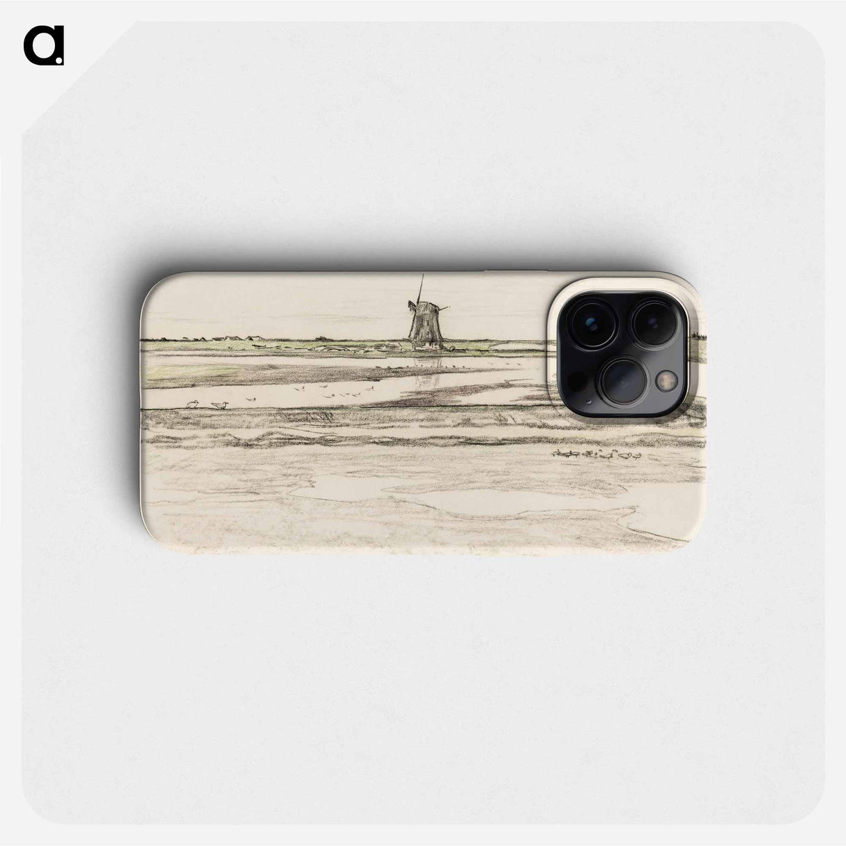 Landschap met poldermolen Het Noorden in polder Het Noorden op Texel - テオ ヴァン ホイテマ Phone Case.