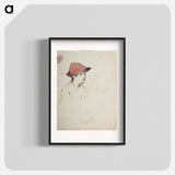 Bertta Edelfelt, taiteilijan sisar punainen hattu päässään - アルバート エーデルフェルト Poster.