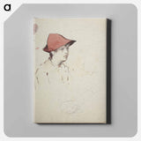 Bertta Edelfelt, taiteilijan sisar punainen hattu päässään - アルバート エーデルフェルト Canvas.