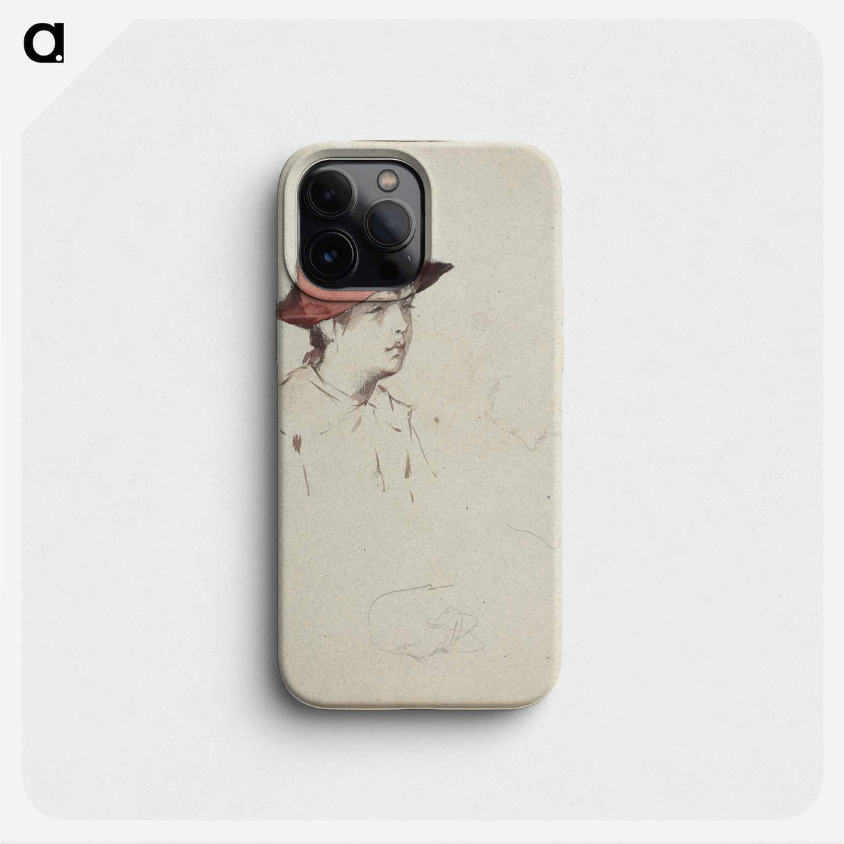 Bertta Edelfelt, taiteilijan sisar punainen hattu päässään - アルバート エーデルフェルト Phone Case.