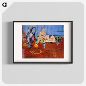 アートポスター-Still Life with a Pewter Jug and Pink Statuette - アンリ マティス Poster.