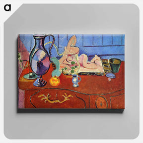 アートパネル-Still Life with a Pewter Jug and Pink Statuette - アンリ マティス Canvas.