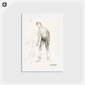 アートポストカード-Zimmerman and His Machine - アンリ ド トゥールーズ ロートレック Postcard.
