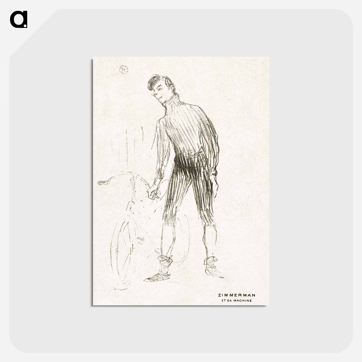 アートポストカード-Zimmerman and His Machine - アンリ ド トゥールーズ ロートレック Postcard.