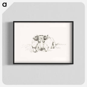 アートポスター-Lying cow - ジャン ベルナール Poster.