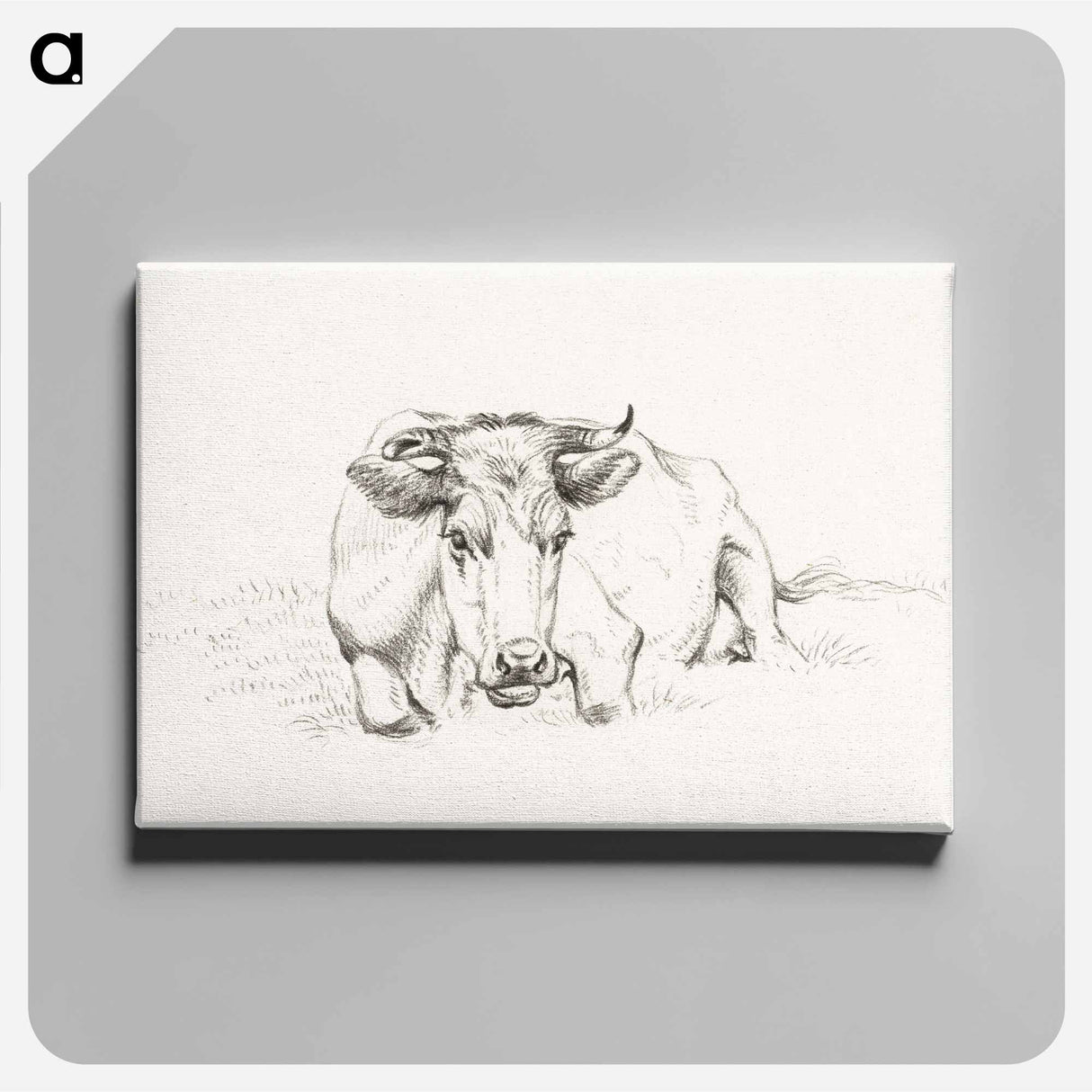 アートパネル-Lying cow - ジャン ベルナール Canvas.