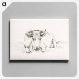 アートパネル-Lying cow - ジャン ベルナール Canvas.