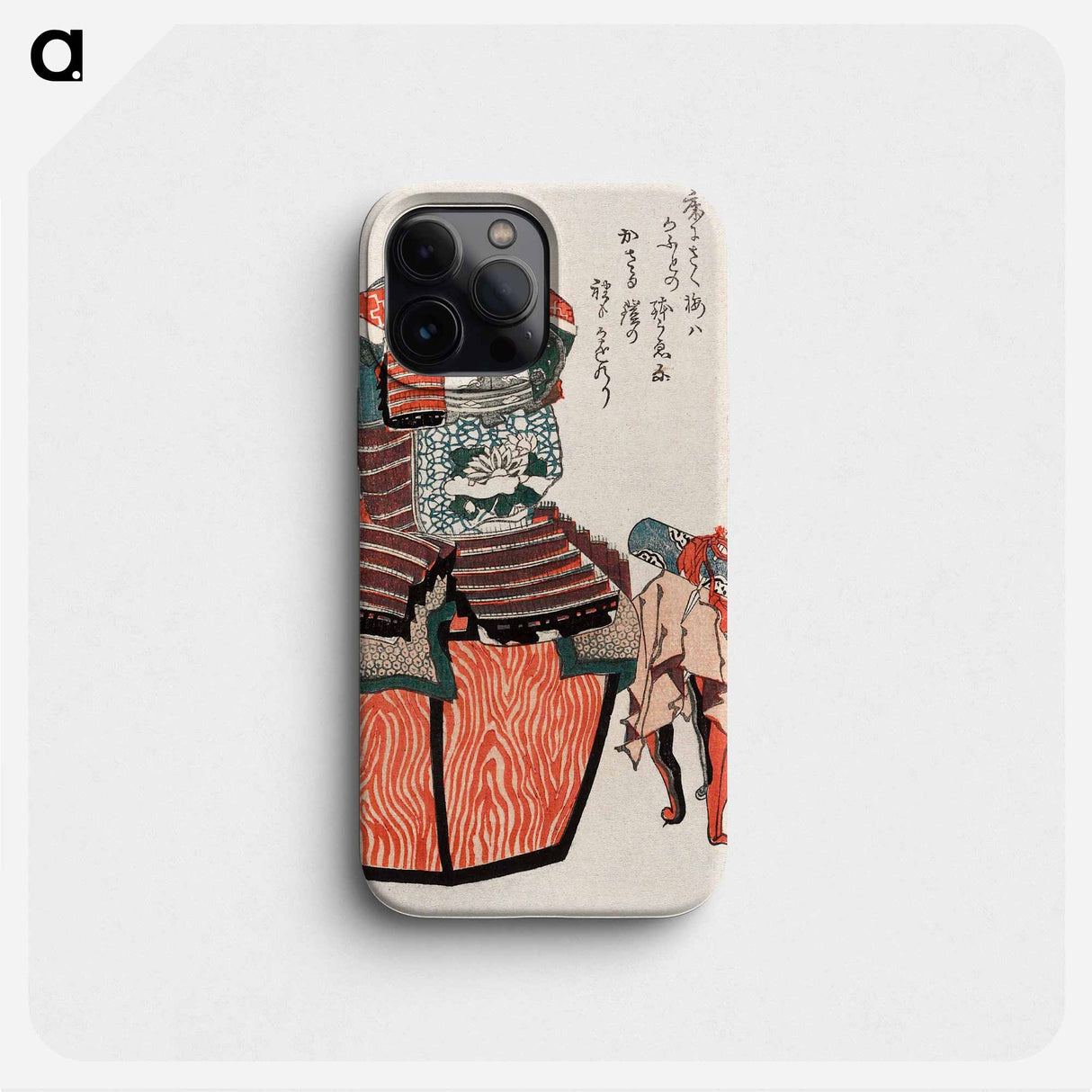 Katsushika Hokusai's Avalokitesvara Sutra and Armor with Chrysanthemum-Stream Motif in Mandarin Orange - 葛飾 北斎 Phone Case.