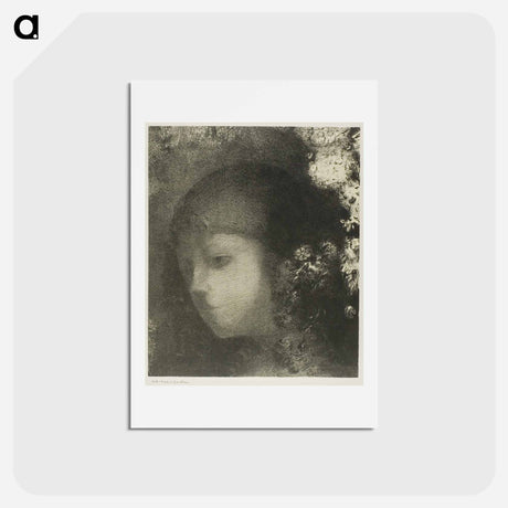 アートポストカード-Child's Head With Flowers - オディロン ルドン Postcard.