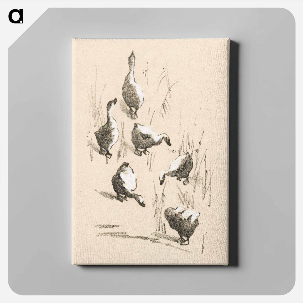 Wenskaart met zes ganzen - テオ ヴァン ホイテマ Canvas.