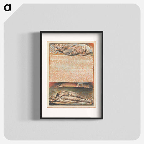 アートポスター-Jerusalem, Plate 94, "Albion cold lays on his Rock...." - ウィリアム ブレイク Poster.