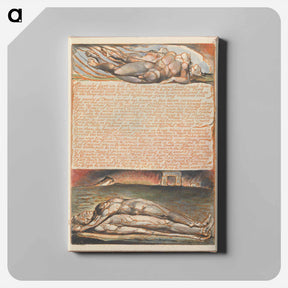 アートパネル-Jerusalem, Plate 94, "Albion cold lays on his Rock...." - ウィリアム ブレイク Canvas.