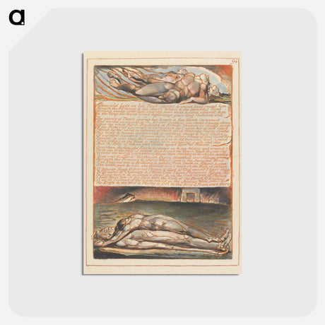 アートポストカード-Jerusalem, Plate 94, "Albion cold lays on his Rock...." - ウィリアム ブレイク Postcard.