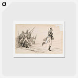 アートポストカード-"hei vaasan poikani eespäin!" luutnantti ziden -runon alkuvinjetti - アルバート エーデルフェルト Postcard.