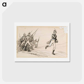 アートポストカード-"hei vaasan poikani eespäin!" luutnantti ziden -runon alkuvinjetti - アルバート エーデルフェルト Postcard.