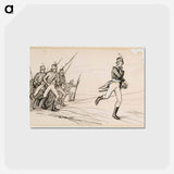 アートポストカード-"hei vaasan poikani eespäin!" luutnantti ziden -runon alkuvinjetti - アルバート エーデルフェルト Postcard.