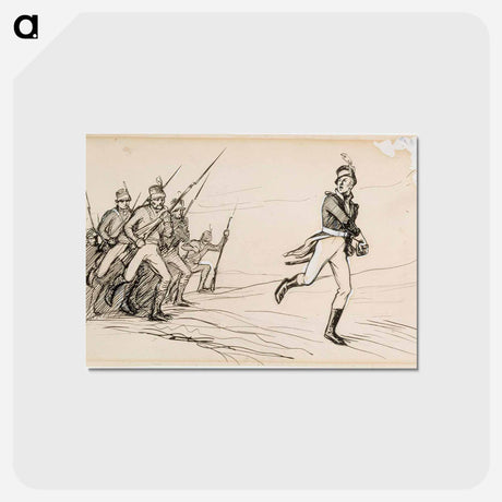 アートポストカード-"hei vaasan poikani eespäin!" luutnantti ziden -runon alkuvinjetti - アルバート エーデルフェルト Postcard.