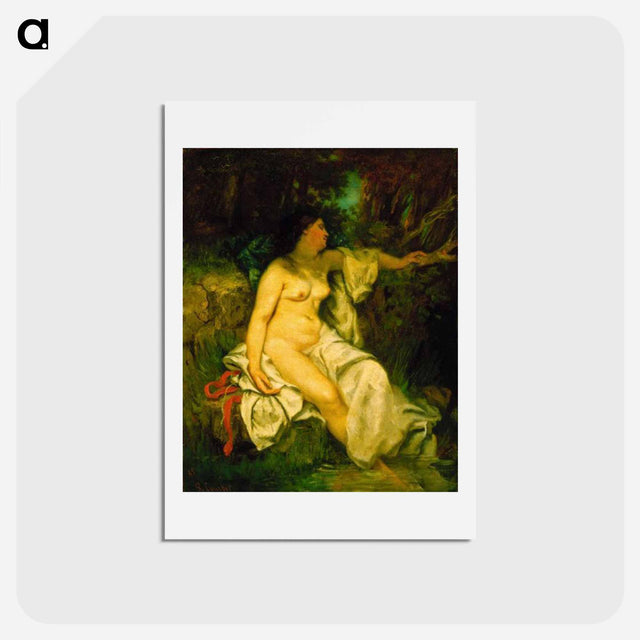 アートポストカード-Bather Sleeping by a Brook - ギュスターヴ クールベ Postcard.