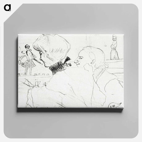 アートパネル-Couple at a Café Concert - アンリ ド トゥールーズ ロートレック Canvas.