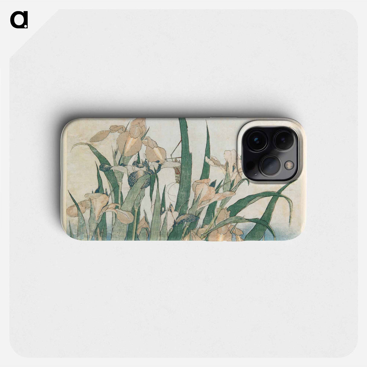 Irises and Grasshopper - Katsushika Hokusai Phone Case.