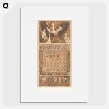 Kalenderblad augustus met ooievaars - テオ ヴァン ホイテマ Poster.