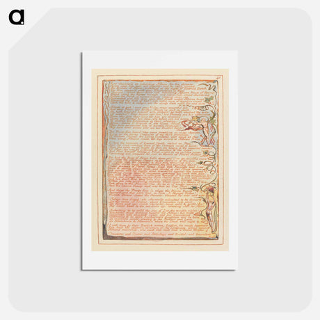 アートポストカード-Jerusalem, Plate 40, "Los shudderd at beholding Albion...." - ウィリアム ブレイク Postcard.