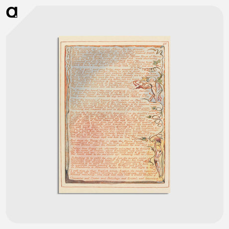アートポストカード-Jerusalem, Plate 40, "Los shudderd at beholding Albion...." - ウィリアム ブレイク Postcard.