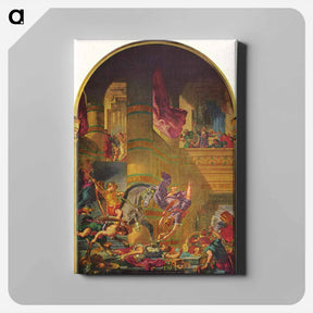 アートパネル-The Expulsion of Heliodorus - ウジェーヌ ドラクロワ Canvas.