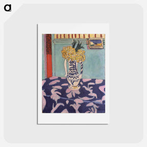 アートポストカード-Les Coucous, Tapis Bleu Et Rose - アンリ マティス Postcard.