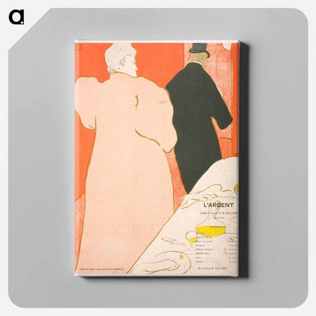 アートパネル-Un Moniseur et une Dame, Program pour L'Argent - アンリ ド トゥールーズ ロートレック Canvas.