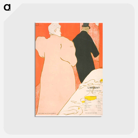 アートポストカード-Un Moniseur et une Dame, Program pour L'Argent - アンリ ド トゥールーズ ロートレック Postcard.