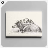 アートパネル-Two lying cows - ジャン ベルナール Canvas.